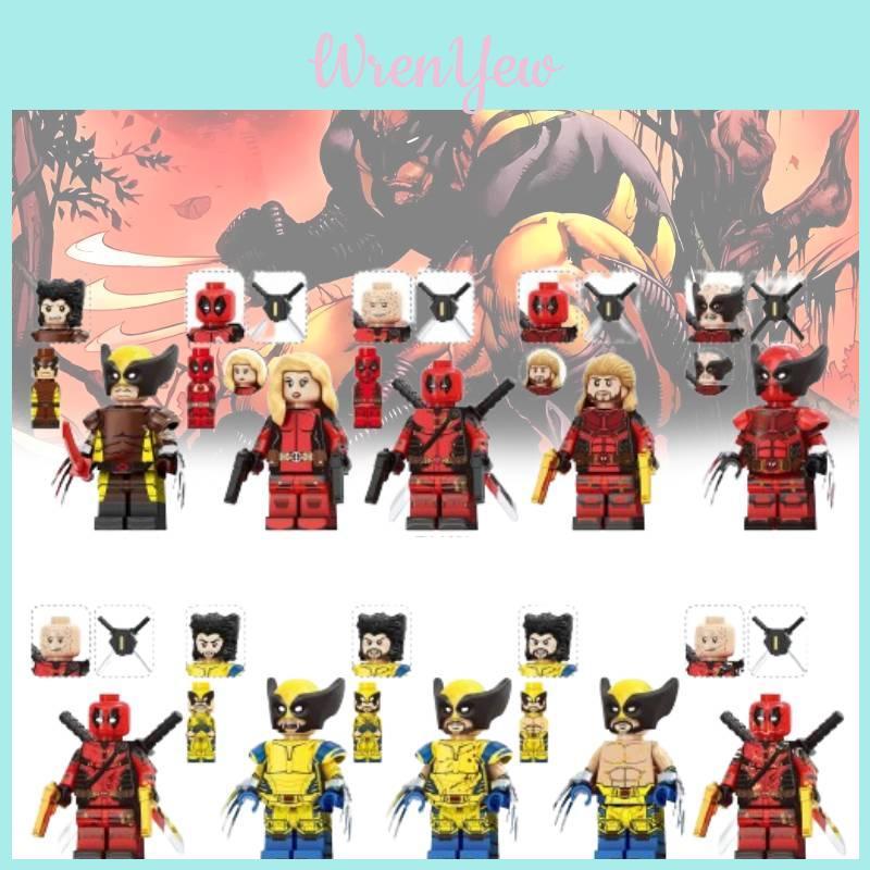 Série Heróis Conjunto de Figuras de Ação de Blocos de Construção Wolverine e Deadpool