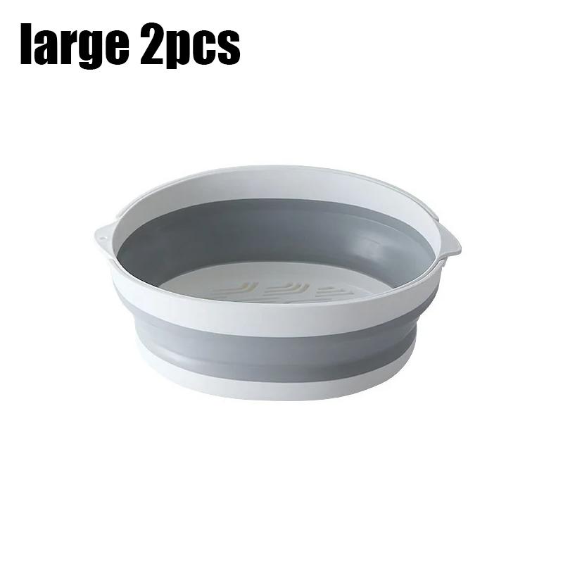 Kitchen Telescopic Folding Drainage Basket Fruit Basket With Handle Folding Travel Home Vegetable Washing Basket Fruit Basket