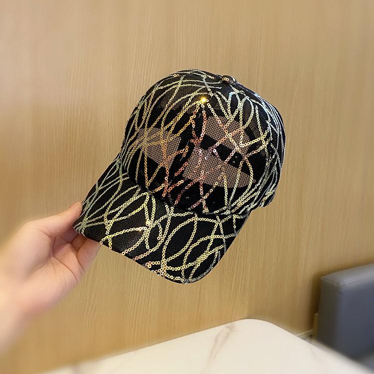 Boné de beisebol feminino leve e respirável, estilo coreano, à prova de sol, de malha, para o verão