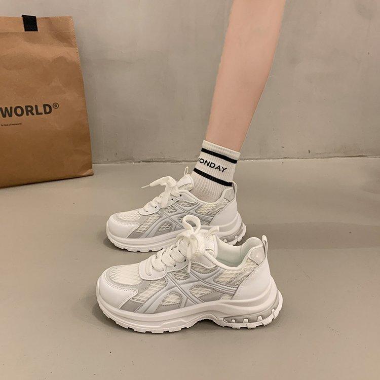 

Comfortable breathable shoes women s summer new fashion versatile casual women s shoes platform sports shoes women 40 бежевый