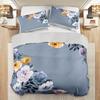 Floral Duvet Cover Set - 3PCS Elegant Flower Pattern, 100% Polyester Breathable Fabric, Machine Washable Christmas Gift