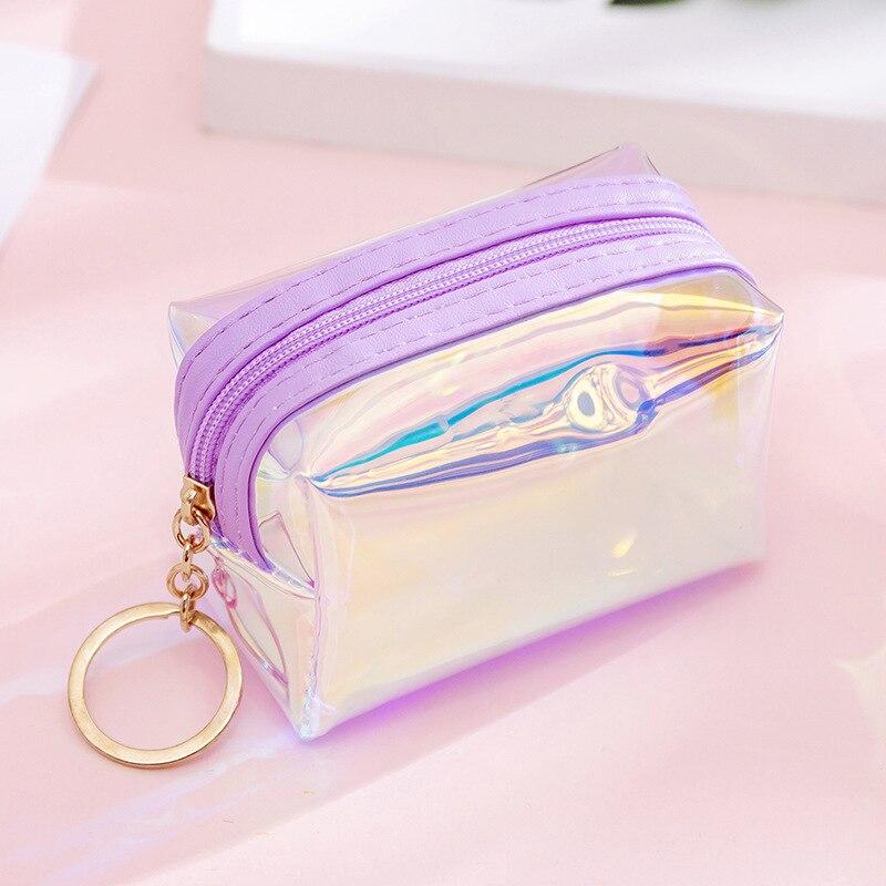 Transparent Women Coin Purse Zipper Cute Credit Card Holder Small Wallet Female Girl Lipstick Key Coin Storage Purses Pouch Bag