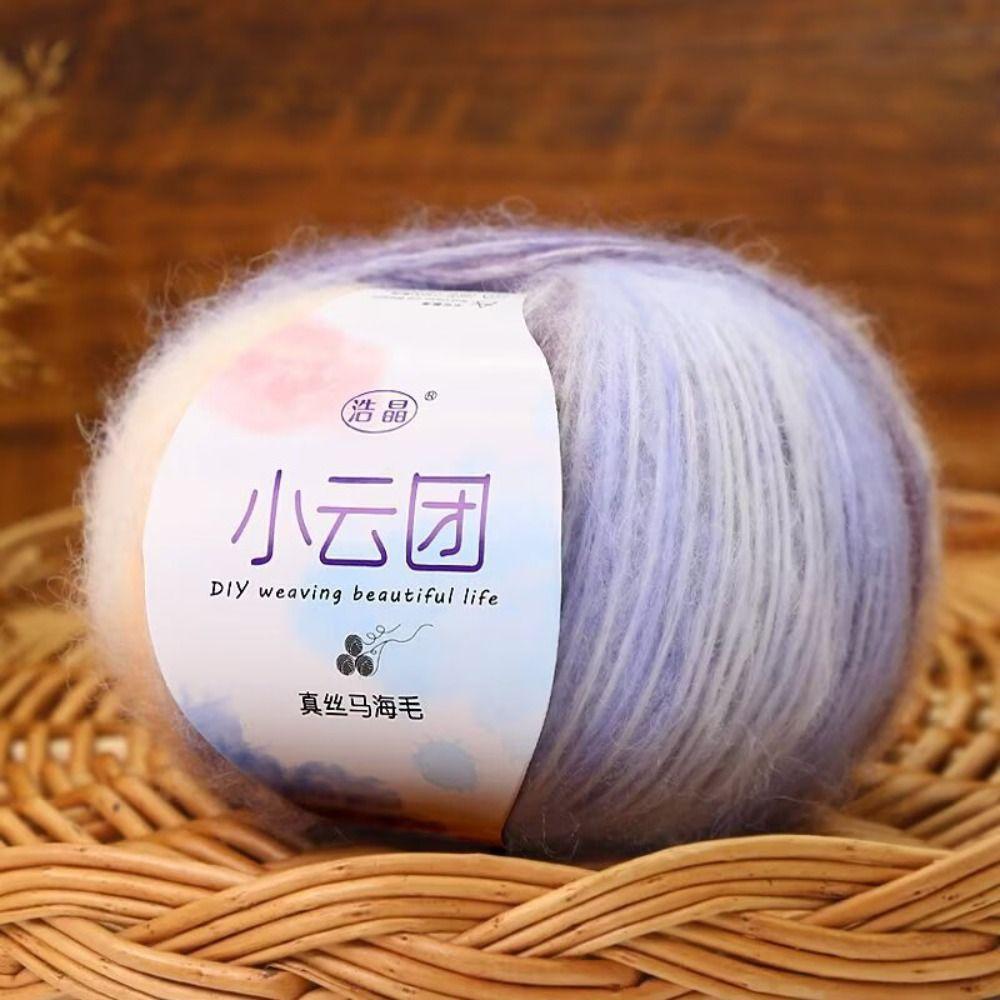 Gradient Crochet Yarn Mohair DIY Hand Knitting Durable Woven Thread  For Bag Blanket
