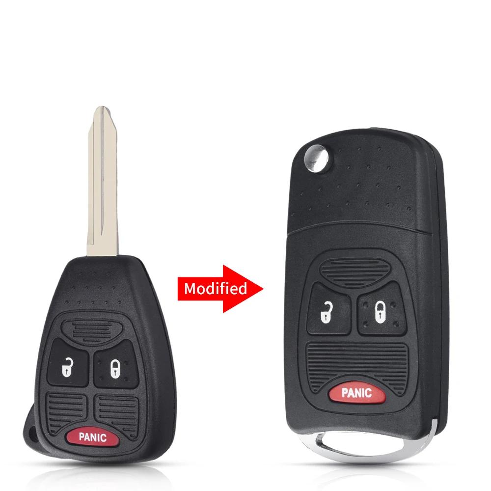 2/3/4 Knops Afstandsbediening Flip Klap Sleutel Behuizing Case Voor Chrysler Sebring Pacifica Dodge Avenger Nitro Jeep Wrangler Liberty