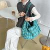 52231 Color Plaid Bag Bag 2025 Large Capacity Casual Lazy Wind One Shoulder Underarm Tote Bag