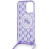 Karl Lagerfeld Klhmp15Lhckcklcu Iphone 15 Pro 6.1 Fioletowy/Purple Hardcase Iml Crossbody Monogram Karl & Choupette Head Magsafe