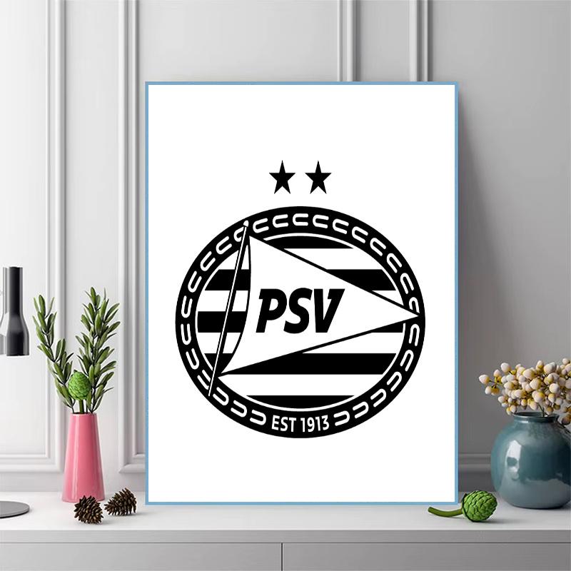PSV Eindhoven Pattern 3pcs 100% Round Full Drill 5D DIY Diamond Painting Embroidery Cross Stitch Rhinestone Décor