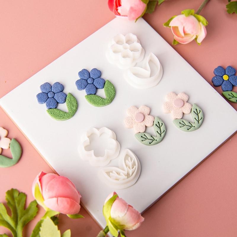 Clay Cutter Leaf Flower Shape Clay Earring Molds for Earrings Making Clay Earring Cutter Tool for Jewelry Making