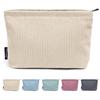 Solid Color Corduroy Cosmetic Bag Clutch Bag Large Capacity Makeup Organizer Korean Storage Pouch Women Travel Toiletry Case