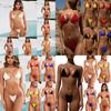 Clear Micro Bikini Straps Women Brazilian Gstring Set Thong Swimsuit Swimwear