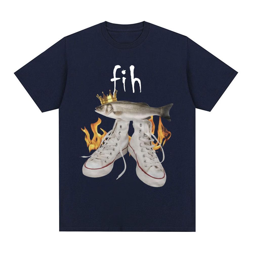 Fih Funny Meme Fish T Shirts Men Women Fashion Vintage Oversized T-shirt Cotton Casual Short Sleeve T-shirts Harajuku Streetwear