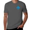 Quebec France blue fleur de lys modern style PQ Qc Royal french francais on white background TShirt