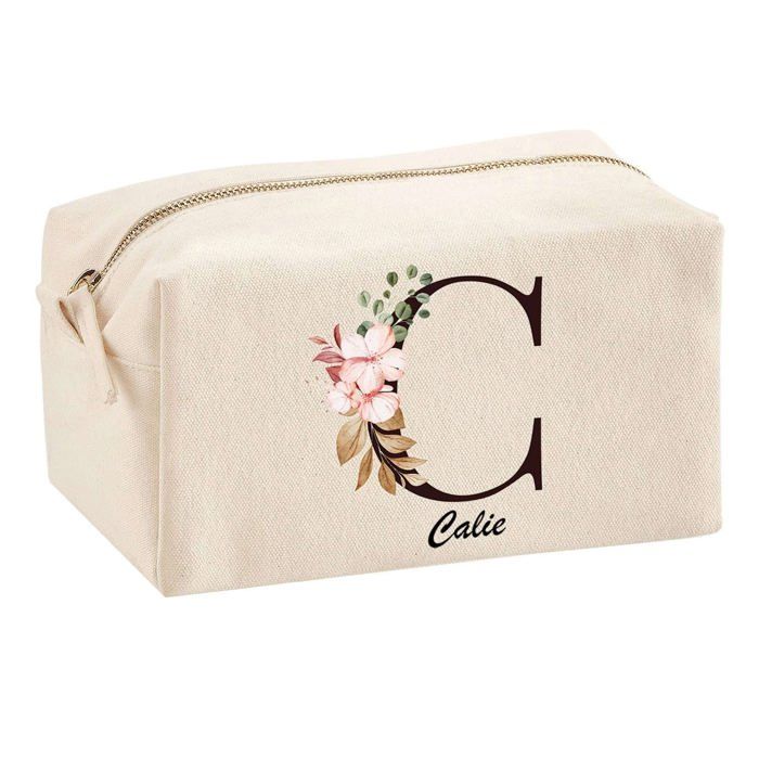 Trousse multifonction Calie Lettre Fleur Cadeau Anniversaire Noël Idée Personnalisé Original | Trousse Scolaire Fournitures Bureau