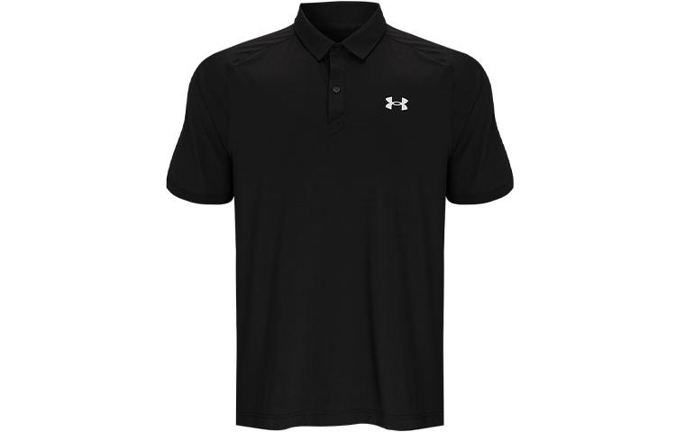 Under Armour Polo Shirts Men s Black Polo Collar Moderate Straight Fit 1365512-001 XL
