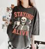 Skeleton Coffee Shirt, Vintage Skull Graphic Tee, Spooky Season Apparel