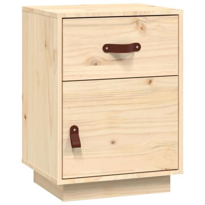 VidaXL Bedside Table 40x34x55 Cm Solid Pine Wood 818305