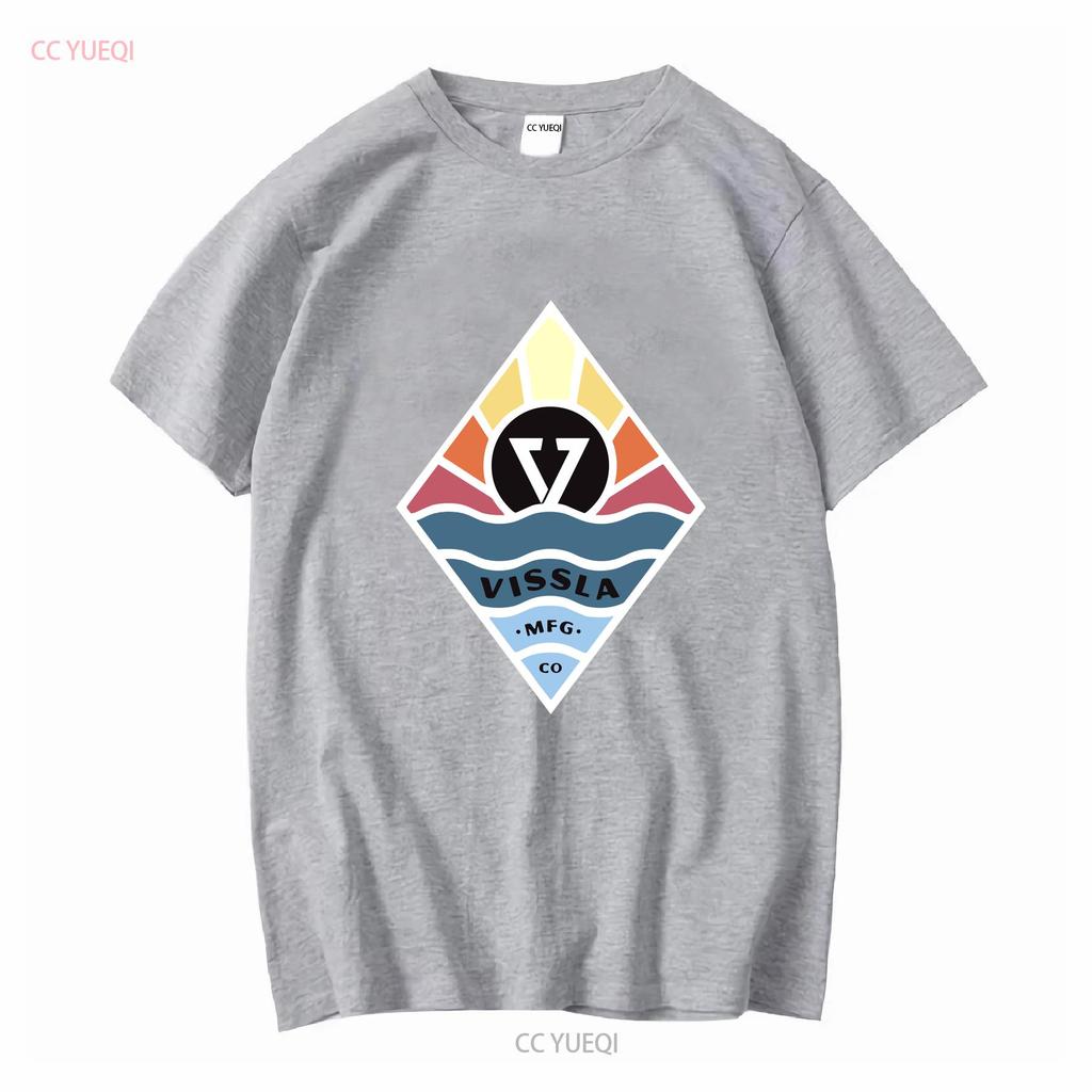 VISSLA Black 2 Sided Logo T Shirt A Grade Mens Size Large vintage Washed Stretched fashion streetwear Comfortable Unisex