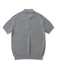 ANALOG MOOD Hacci Button-Up Collar Short Sleeve Knit (Gray)