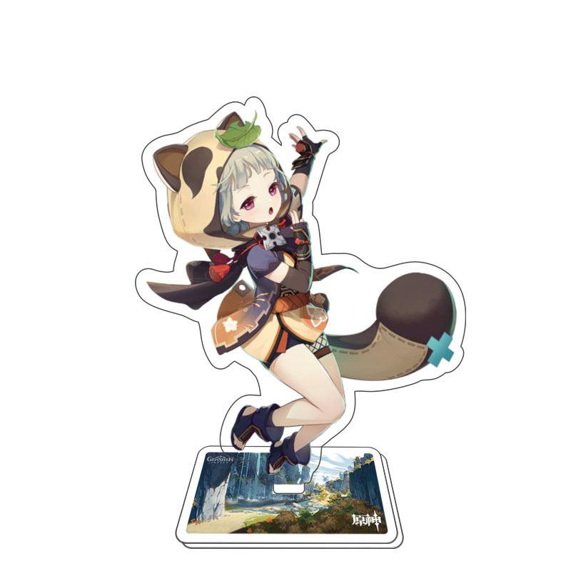 Game Genshin Impact Figure Stand Model Toy 15cm Keqing Shen He Arataki Itto Acrylic Action Plate Desk Decoration Gift