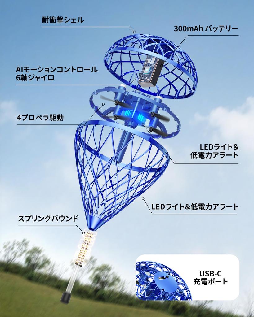 Gimama Magic Flying Ball Pro Latest Toy That and Plays with Hands and Flying Educational Toy with LED Drone Christmas Popular Gift "The Floats,