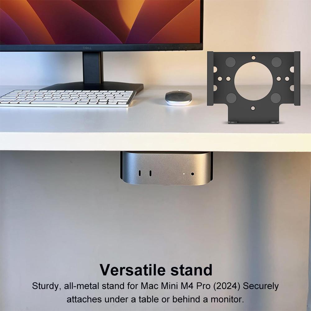 Computer Mini Host Metal Monitor Mount Holder Wall Mount Stand Under Desk Stand for Mac Mini M4/M4 Pro 2025 Accessories