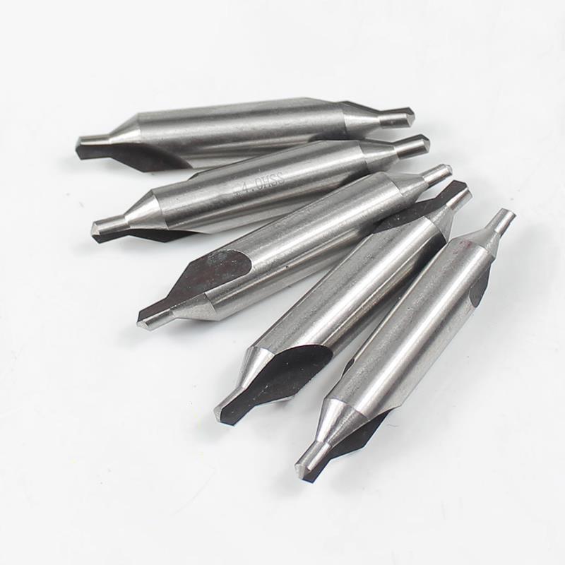 1/2/3/4/5mm High-speed Steel Center Drill Bit Set 60 Degree Combined Countersinks Angle Bits for Lathe Metalworking