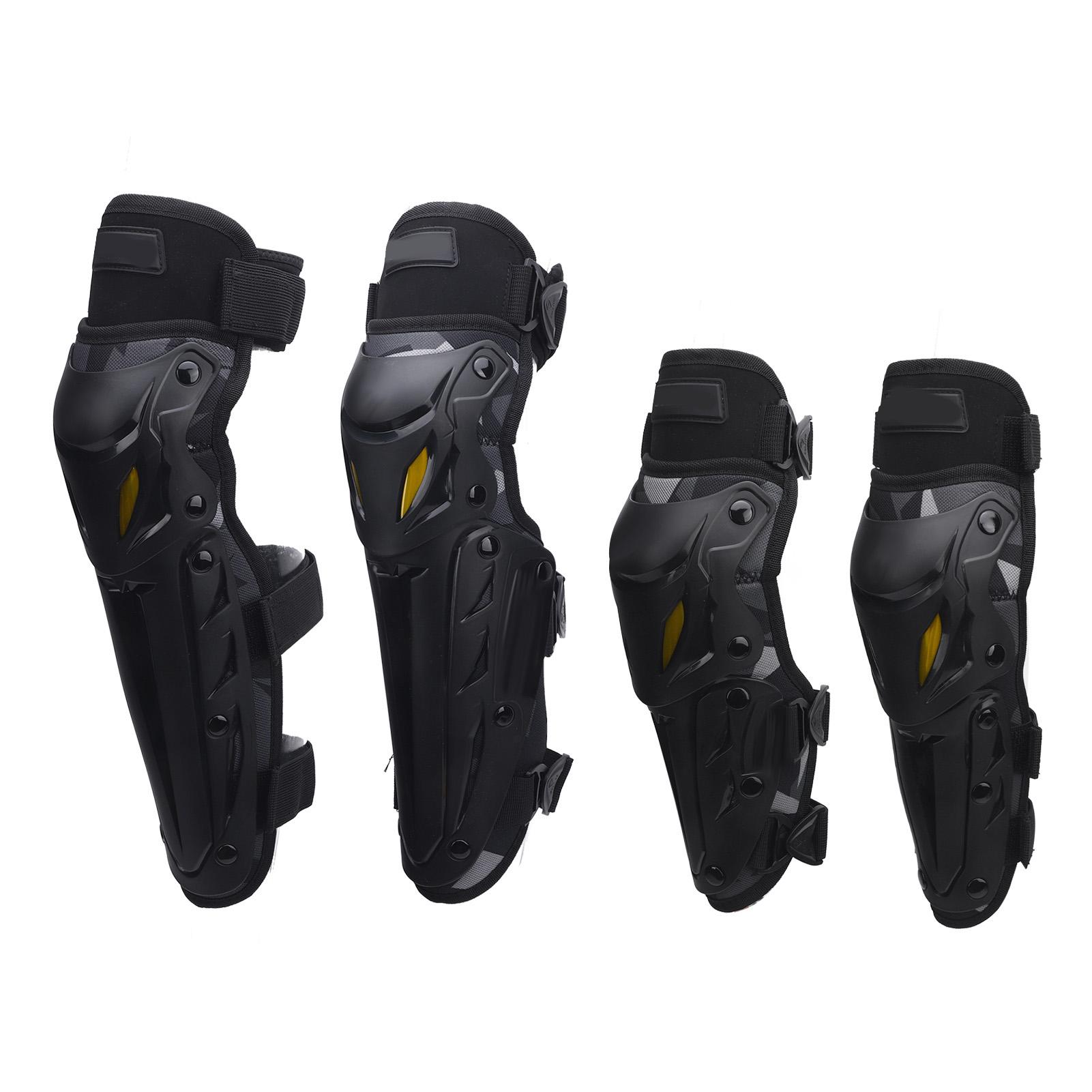 

Motorcycle Knee Shin Guard Pads with Elbow Guard Elastic Strap Motocross Knee Armor for Dirtbike Racing