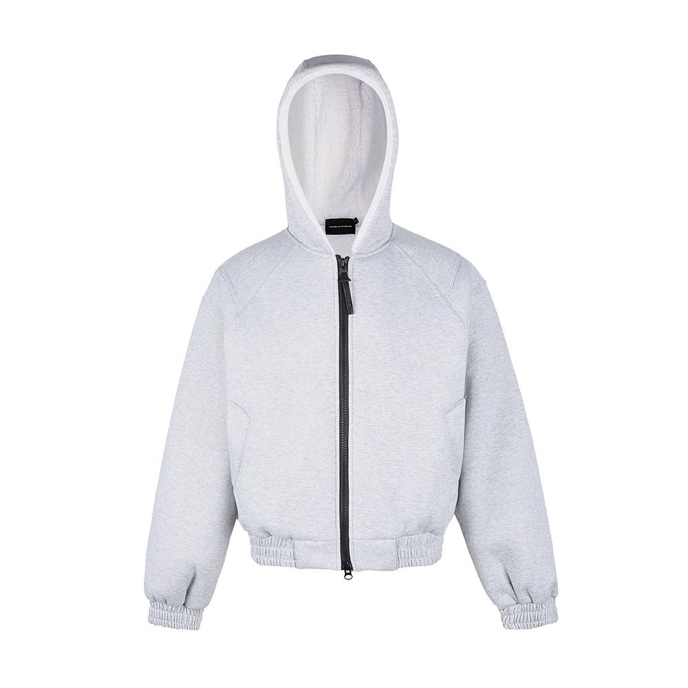 

Yishengyi Retro American Lambswool Hooded Sweatshirt: Loose Casual Plus Velvet Warm Jacket for Men & Women Large