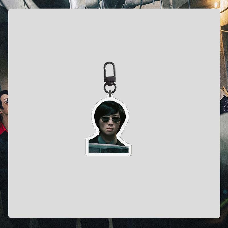 BTS Movie Style Keychain, Bangtan Boys Suit & Sunglasses Photo Keyring, Kpop ARMY Fans Bag Charm(Jin / RM / Suga / Jimin / V / J-Hope / Jungkook)