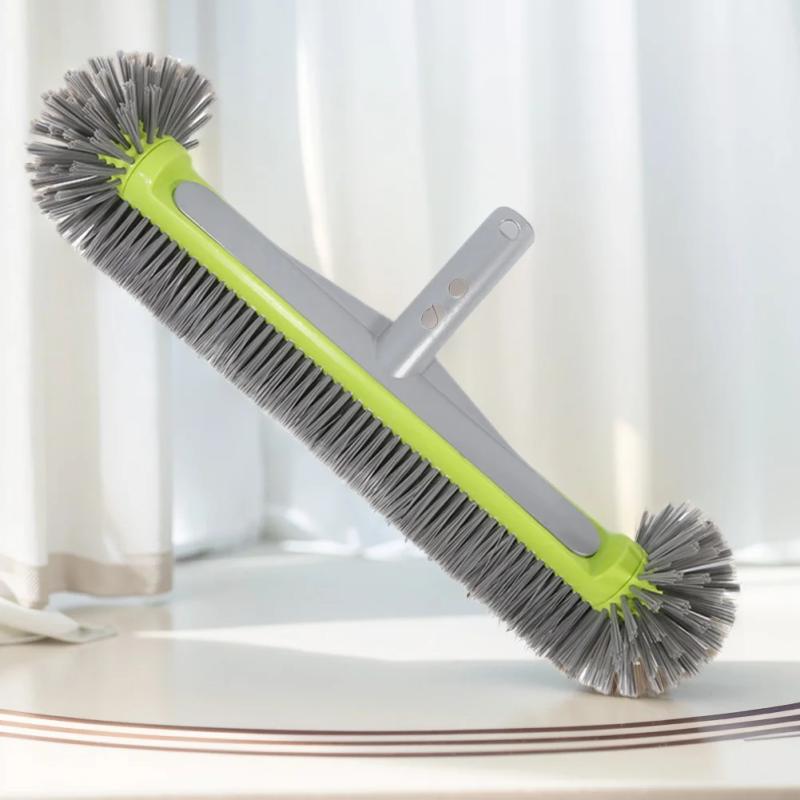 1 Piece Universal Pool Wall Steps Corner Cleaning 45CM Heavy Duty Aluminum Pool Brush Head With 7 Rows Nylon Bristles