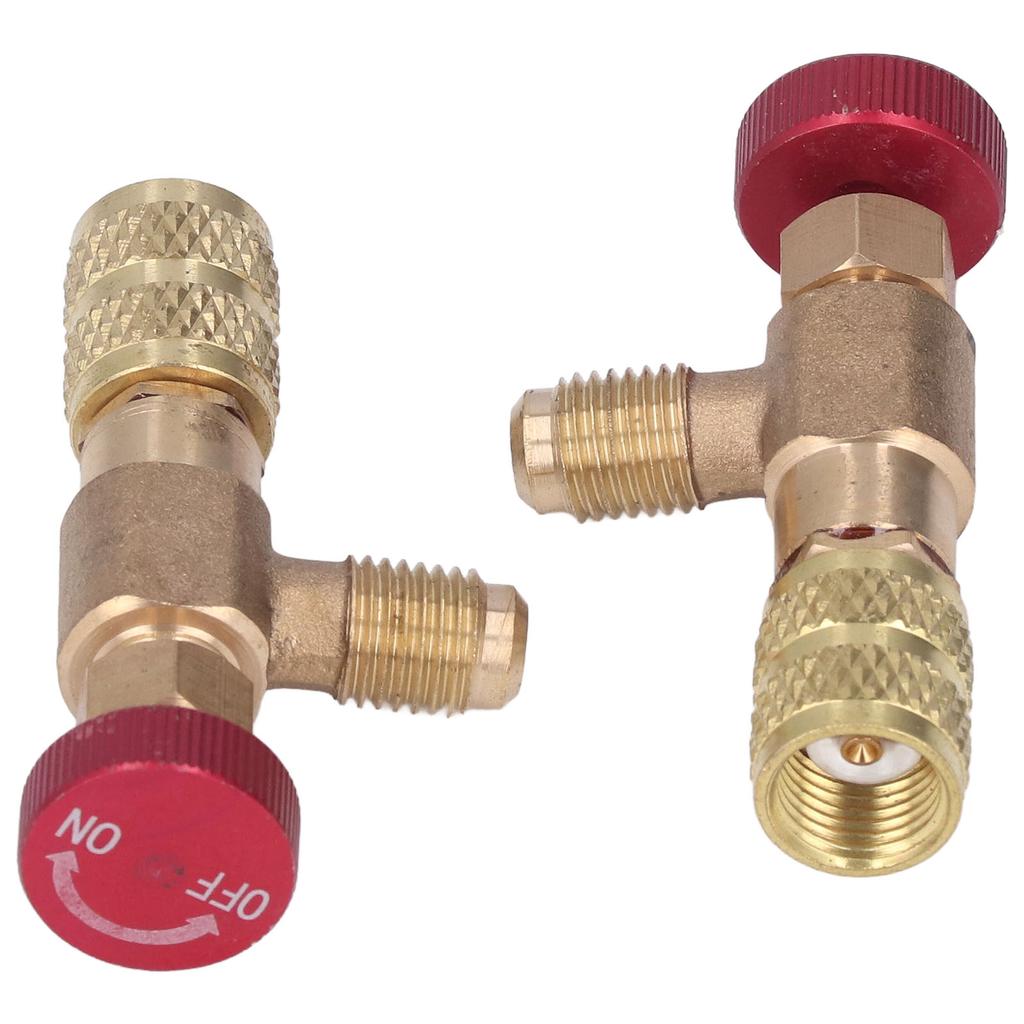 2 Stück Kältemittel-Steuerventil 1/4SAE Außengewinde 5/16SAE Innengewinde Kältemittelbefüllung