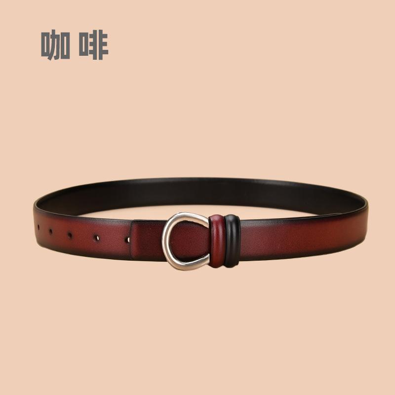 Vier Jahreszeiten Verfügbar Neuer Damenleder Gürtel Doppelseitig Verfügbar Kuhgürtel Damengürtel Handgefertigter Ledergürtel Hosengürtel