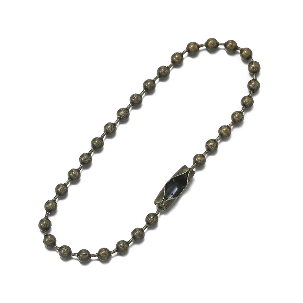 50 szt./partia Okrągłe kulkowe łańcuszki Pasują do breloczka Długość 12 cm Breloczek do identyfikatora psa Łańcuszki hurtowe Z łącznikiem Do tworzenia biżuterii DIY