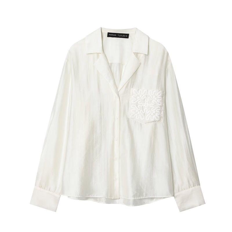 Araltay New Arrival Fashion Style Women's Fashion All-Match Casual Minimalist Embroider Pocket Shirt 4786079