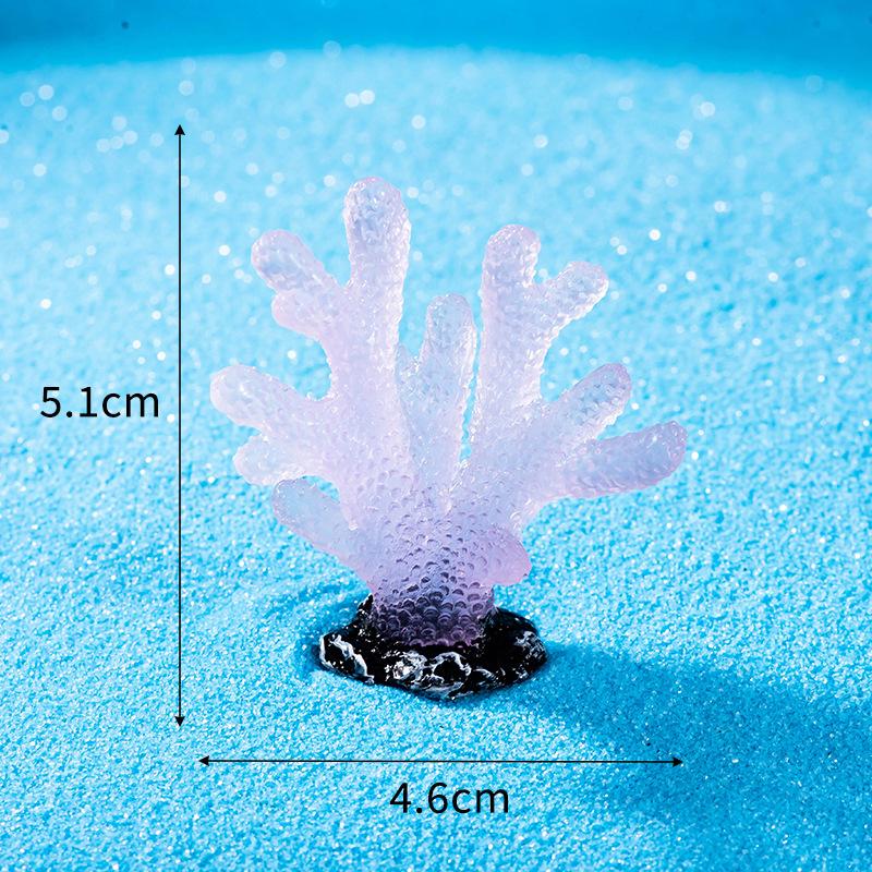 2pcs Luminous Coral Micro Landscape Artificial Coral Resin Ornaments For Fish Tank Aquarium Accessories Decorations Home Decoration