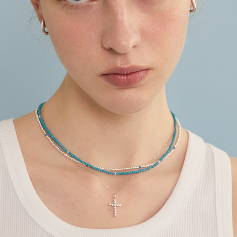 LUNNE Silver 925 Breeze Turquoise Point Necklace #LSN71