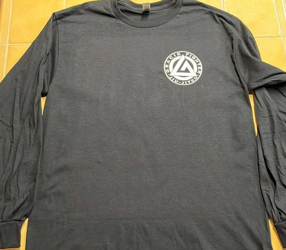 2 Sided Gracie Fighter Jiu Jitsu MMA LONG SLEEVE T Shirt UFC Fight