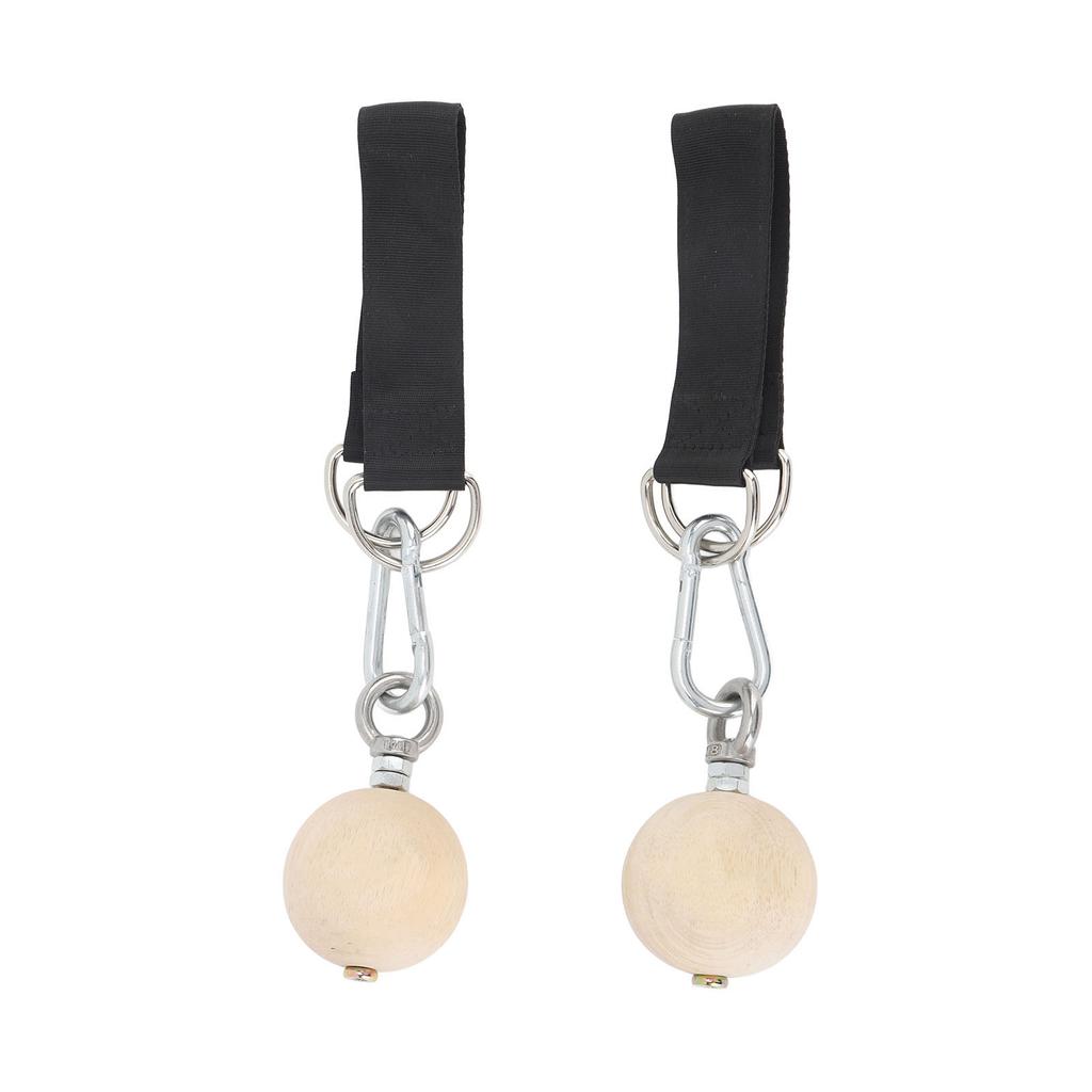 2PCS Pull Up Ball Stainless Steel and Pine Climbing Holds Pull Up Power Training Ball for Health and Fitness