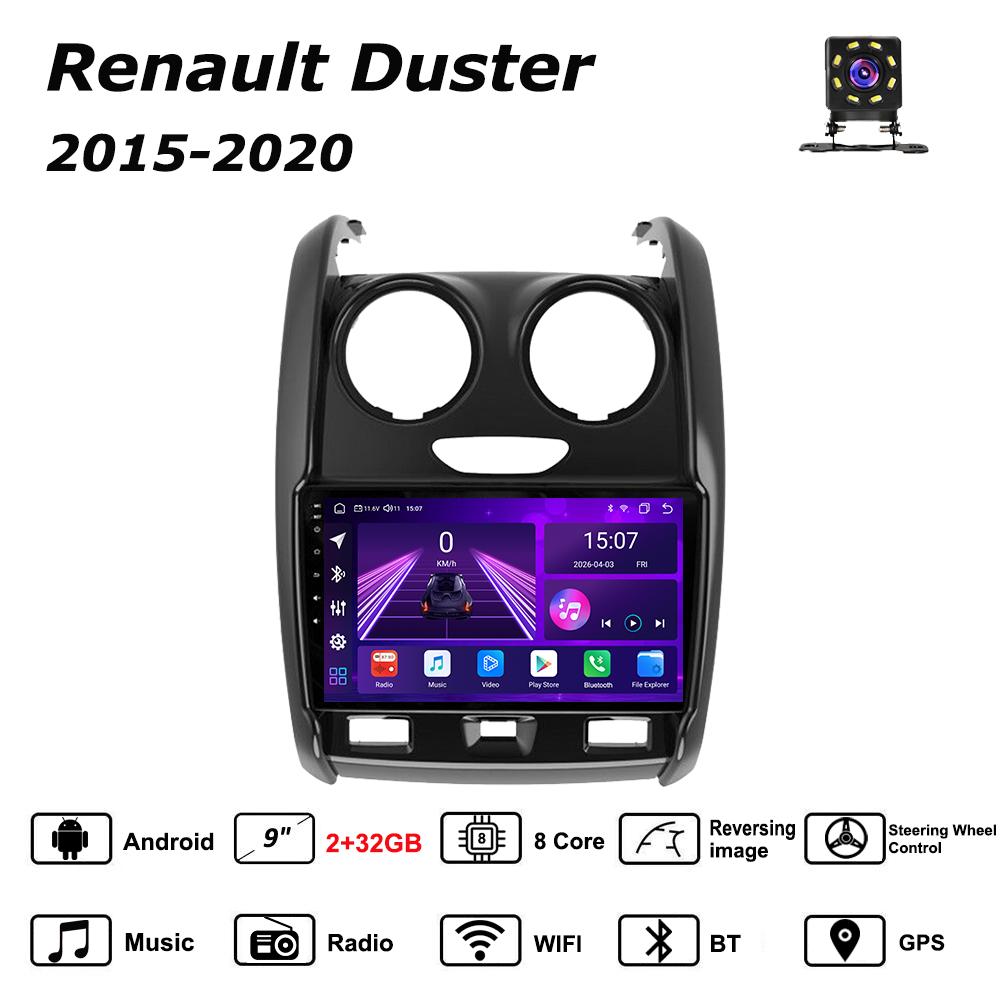 Android Car-Play Car Radio For Renault Duster 2015-2020 Multimedia Player Head Unit Stereo GPS Navigation BT WIFI,8 CORE ,2+32GB