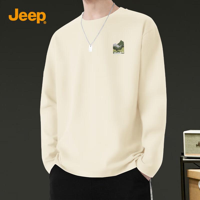 JEEP Men s Pure Cotton Crew Neck Long Sleeve T-Shirt XL
