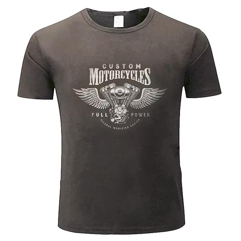 2024 Men T Shirt Motorcycles Engine Chopper Biker Bobber Motard Harleys Tees Graphic Oversize Davidson Streetwear Casual Unisex
