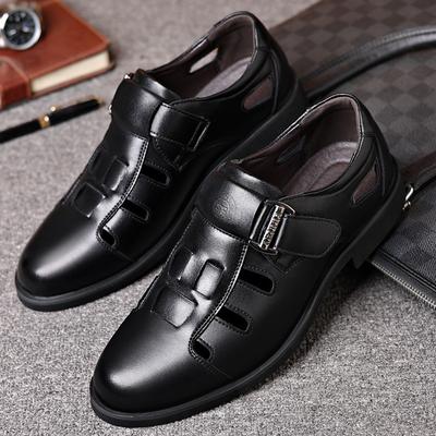 Sandalen Herren Sommer Sport Leder Rutschfest Mittelalterliche und ältere tragen coole Hausschuhe Herren Papa Schuhe