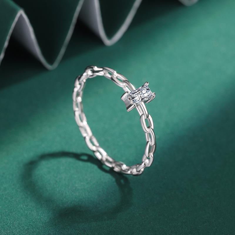 Elegant 925 Sterling Silver Chain Ring - Women's Fashion Jewelry Birthday Gift