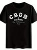 Men's Vintage Rock Band Graphic T-Shirt - CBGB & HOM OF UNDERGROUND ROCK Print,