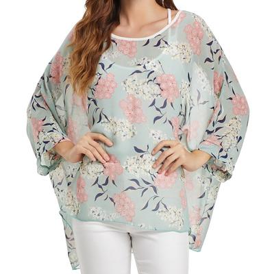 Mode Damen Böhmisches Chiffonhemd Strandurlaub Sonnenschutzkleidung Bikini Cover-up
