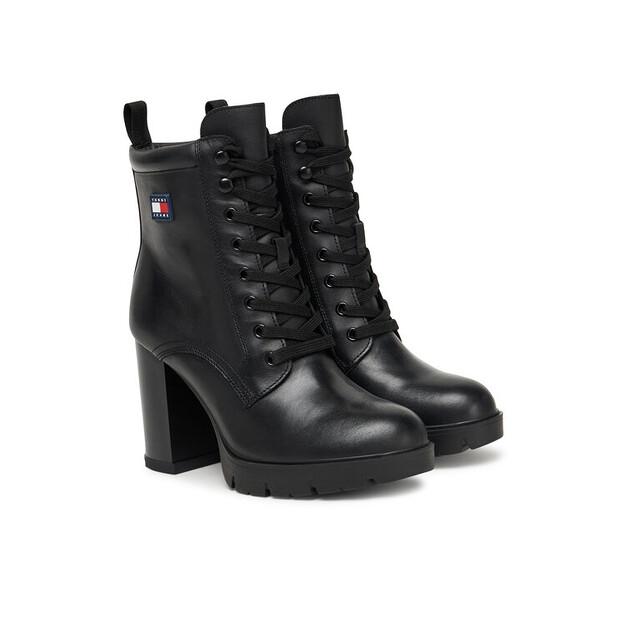Ankle Boots Tommy Jeans Tjw Lace Up EN0EN02832 Black