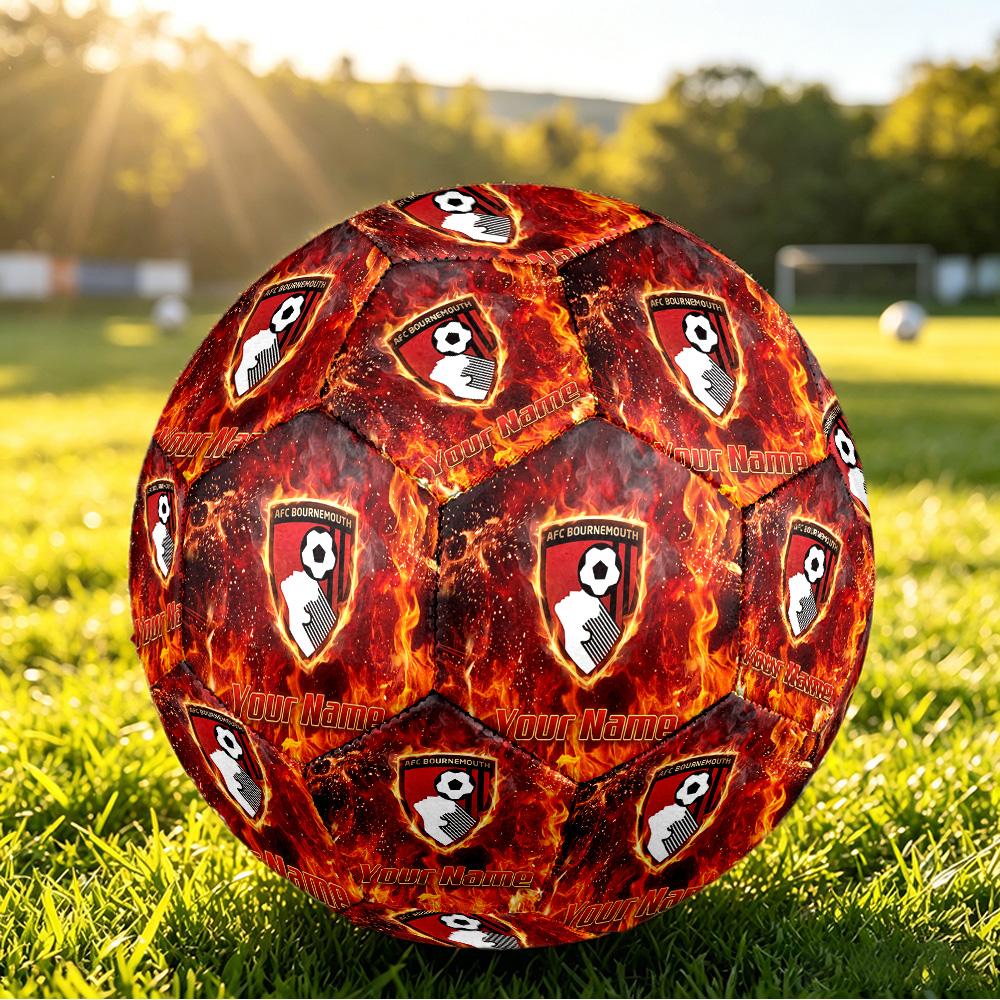 Personalized Size 5 Football Bournemouth Football Pattern Outdoor Game Sports Ball Gift