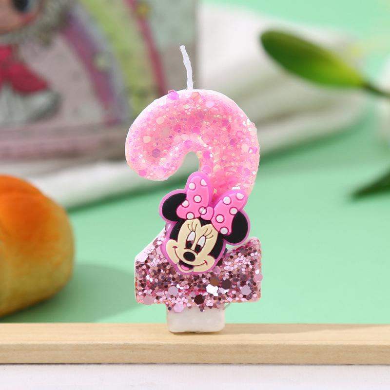 Cartoon Birthday Candle with Sequins - Number 7