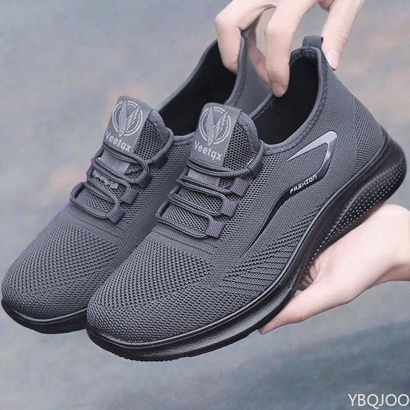 Lightweight Fashionable Trendy Running Men Shoes Men's Trendy Shoes Flat Bottom Mesh Non Slip Lace Up Casual Shoes