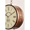 (12 INCH - Two Side Roman Numbers) Vintage Clock Handcrafted Double Side Clock , Rose Gold Finish, Floral Design, Iron
